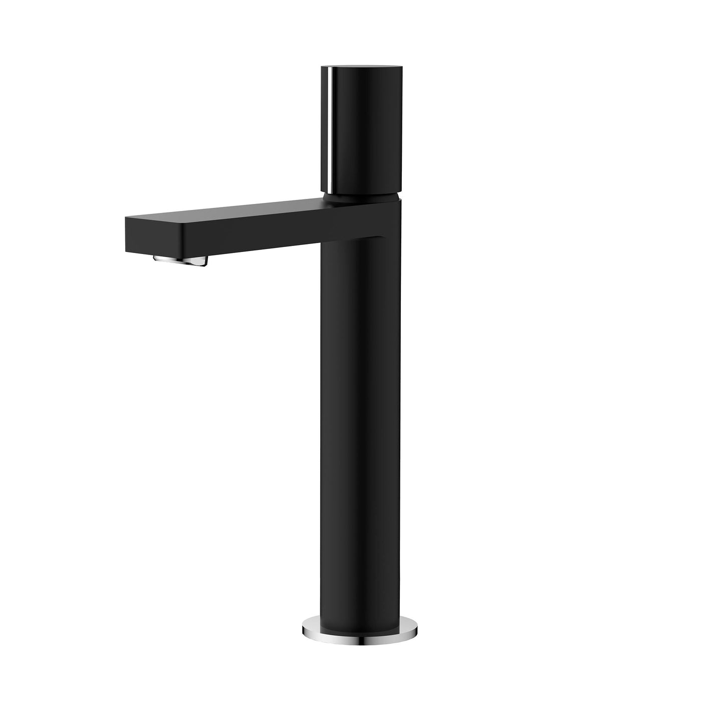 Stylish Nessa Single Handle 12" Bathroom Vessel Sink Faucet, Matte Black Finish B-122NC