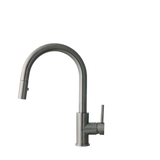 Stylish Modena 14" Kitchen Faucet Single Handle Pull Down Dual Mode Stainless Steel GunMetal Finish K-131P