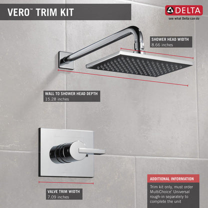 Delta VERO Monitor 14 Series Shower Trim -Chrome (Valve Sold Separately)