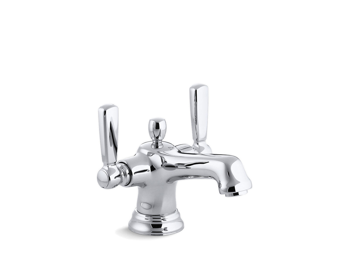 Kohler Bancroft Monoblock Single Hole Bathroom Sink Faucet With Escutcheon and Metal Lever Handles- Chrome