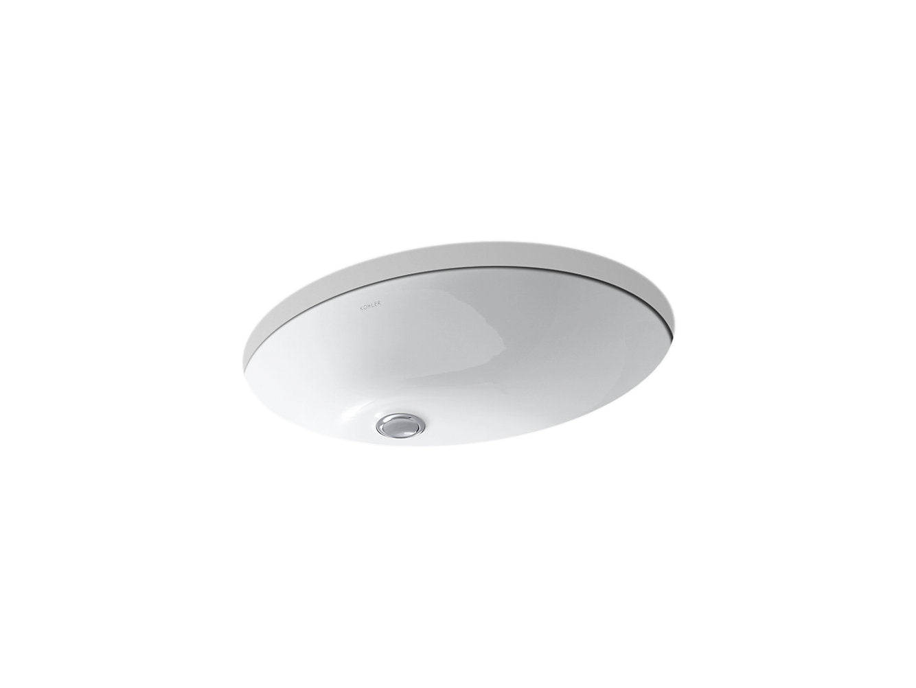 Kohler Caxton Oval 19" x 15" Undermount Bathroom Sink With Glazed Underside - White