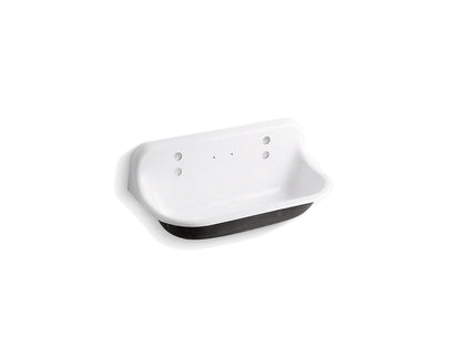 Kohler Brockway 36" x 17-1/2" Wall Mounted Wash Sink With 2 Faucet Holes - White