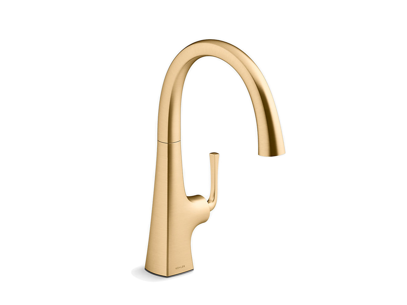 Kohler Graze 13" Bar Sink Faucet With Swing Spout Vibrant Brushed Brass