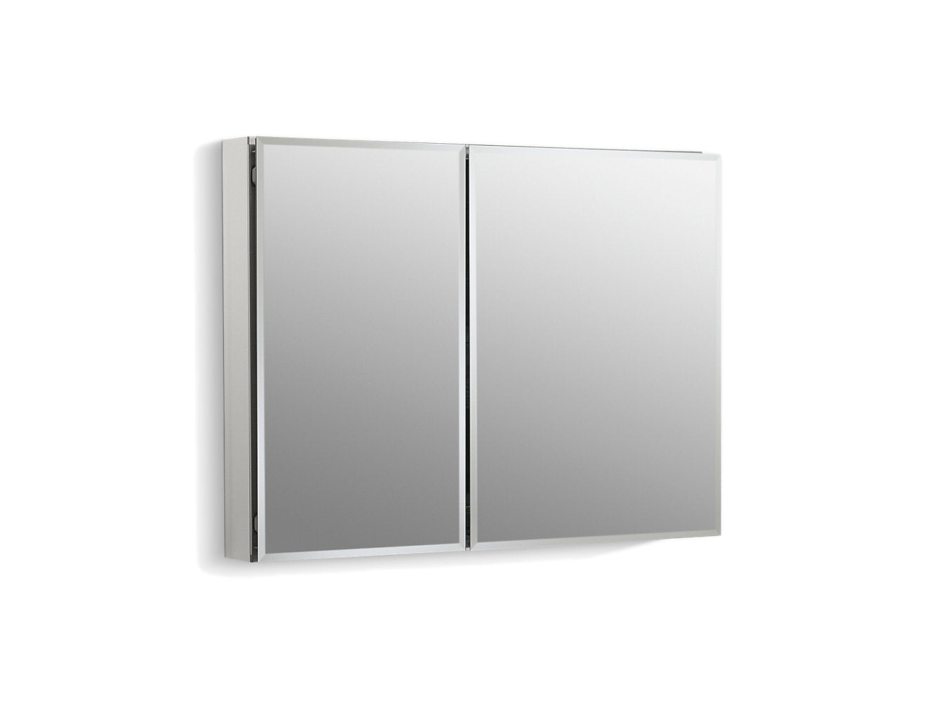 Kohler 35" W x 26" H Aluminum Two Door Medicine Cabinet With Mirrored Doors Beveled Edges