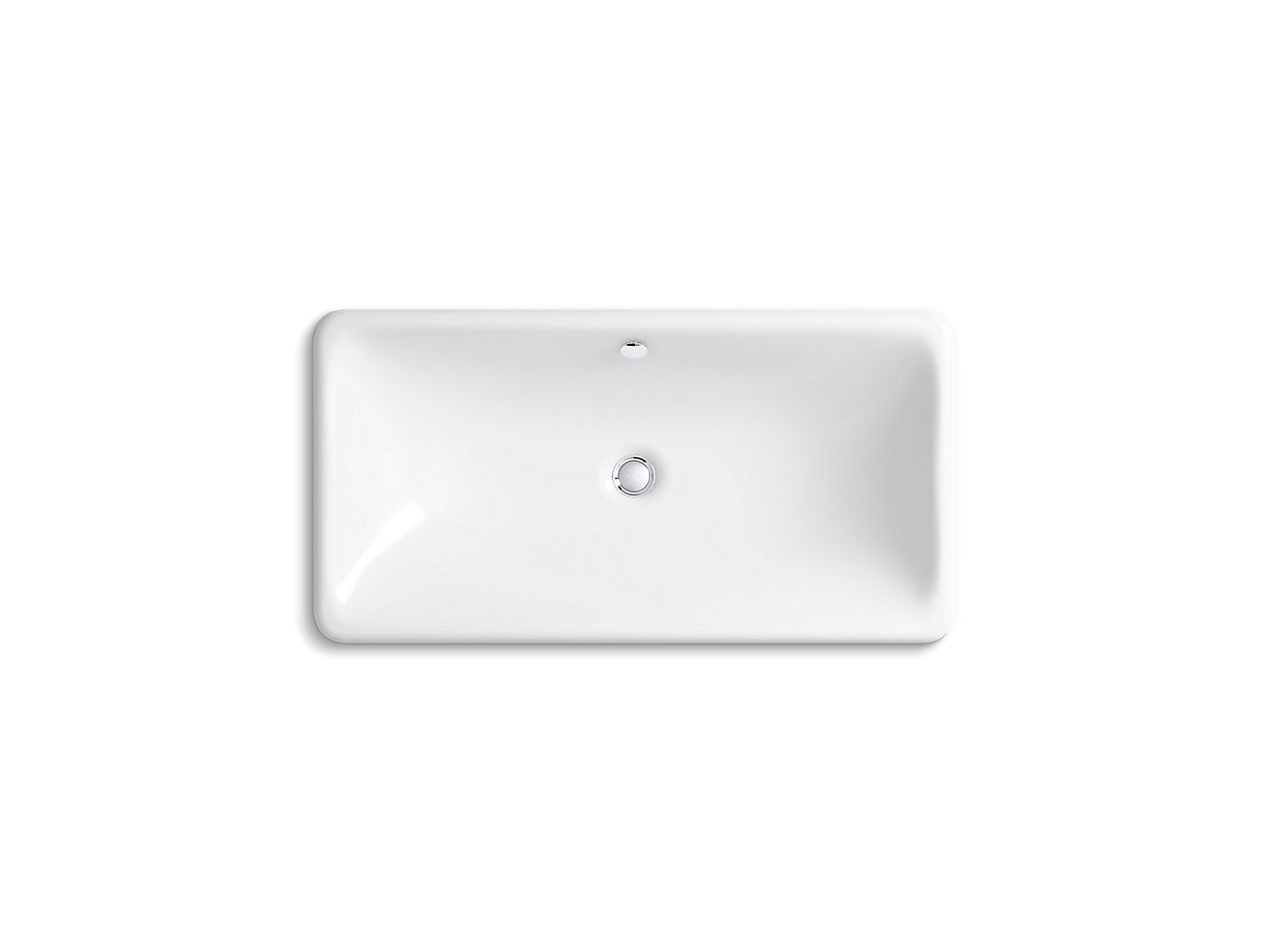 Kohler Iron Plains 30" x 15-5/8" Trough Rectangle Drop-in or Undermount Bathroom Sink- White