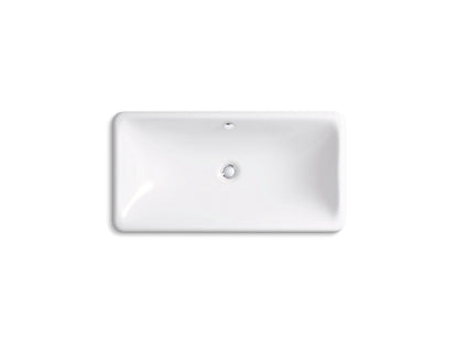 Kohler Iron Plains 30" x 15-5/8" Trough Rectangle Drop-in or Undermount Bathroom Sink- White
