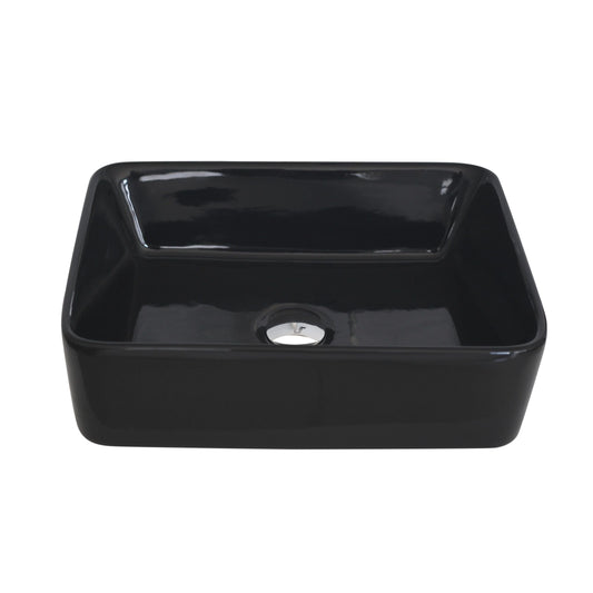 Stylish Bold 18.75" x 14.5" Rectangular Vessel Bathroom Sink Black P-223N