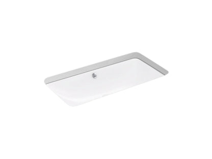 Kohler Iron Plains 30" x 15-5/8" Trough Rectangle Drop-in or Undermount Bathroom Sink- White