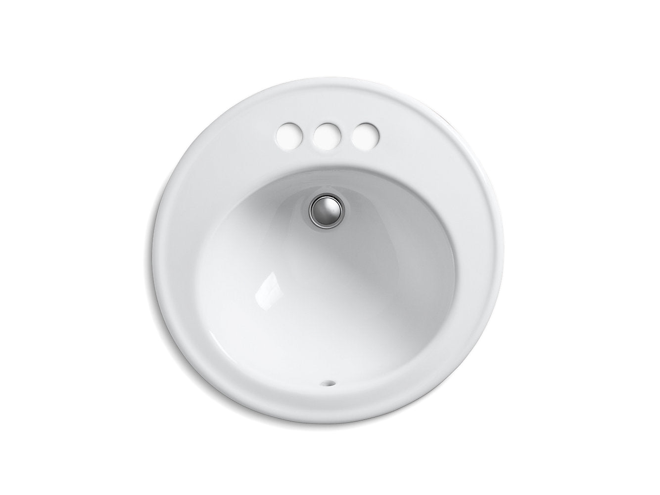 Kohler Brookline 19" Diameter Drop-in Bathroom Sink With 4" Centerset Faucet Holes