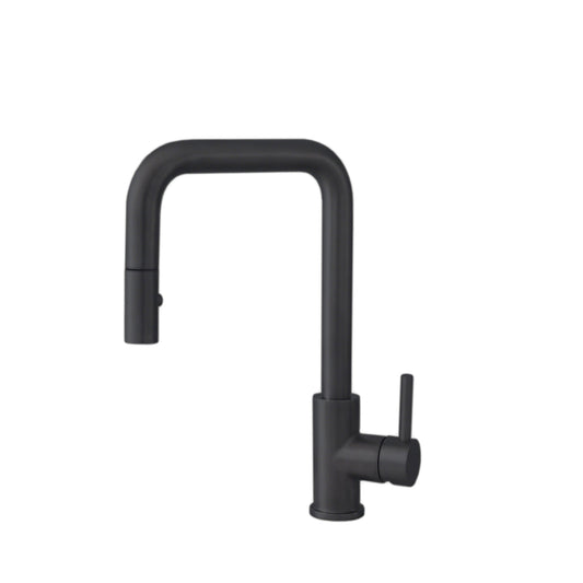 Stylish Rivo Single Handle Pull Down Kitchen Faucet- Matte Black Finish K-148N