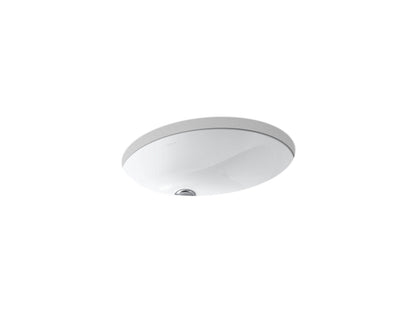 Kohler Caxton Oval 17" x 14" Undermount Bathroom Sink With Overflow - White
