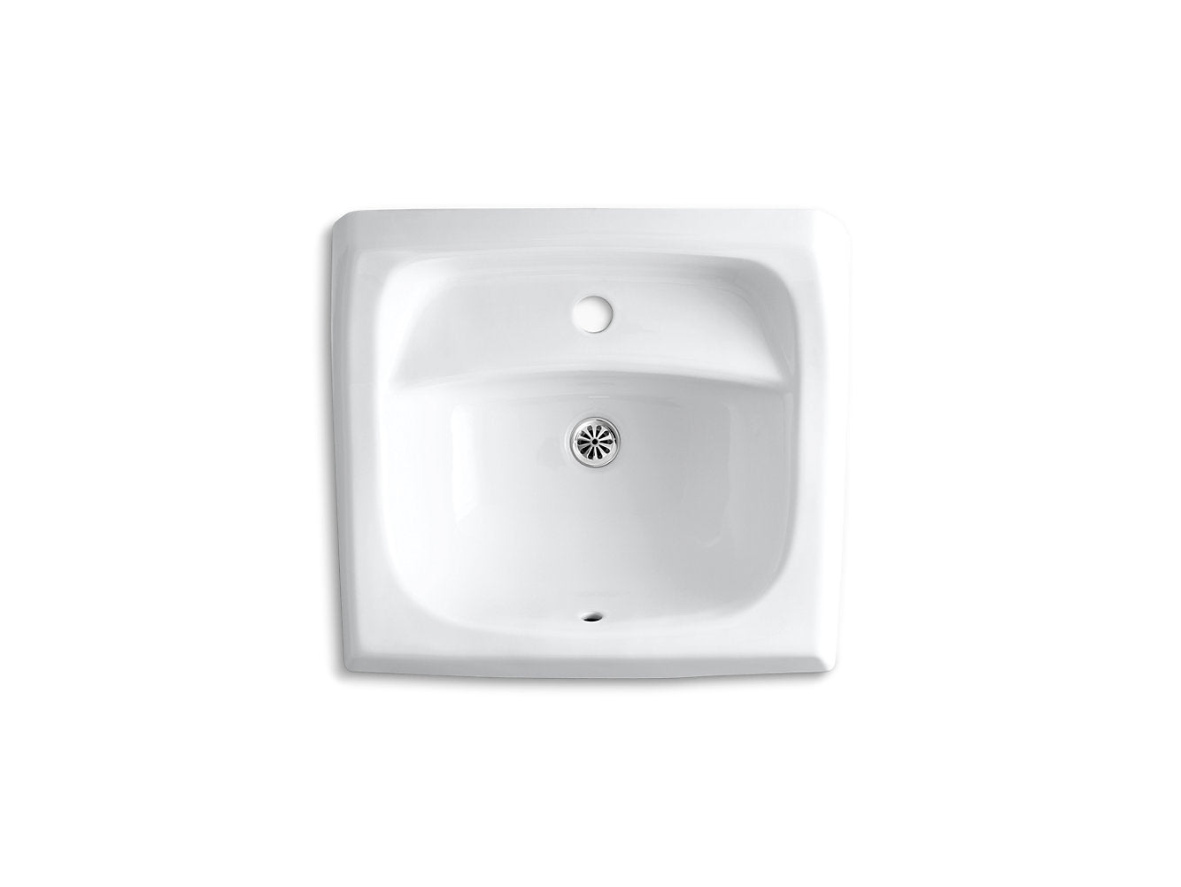 Kohler Kingston 21-1/4" x 18-1/8" Wall Mount Concealed Arm Carrier Arm Bathroom Sink With Single Faucet Hole - White