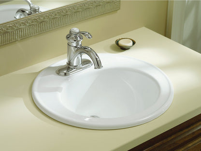 Kohler Brookline 19" Diameter Drop-in Bathroom Sink With 4" Centerset Faucet Holes