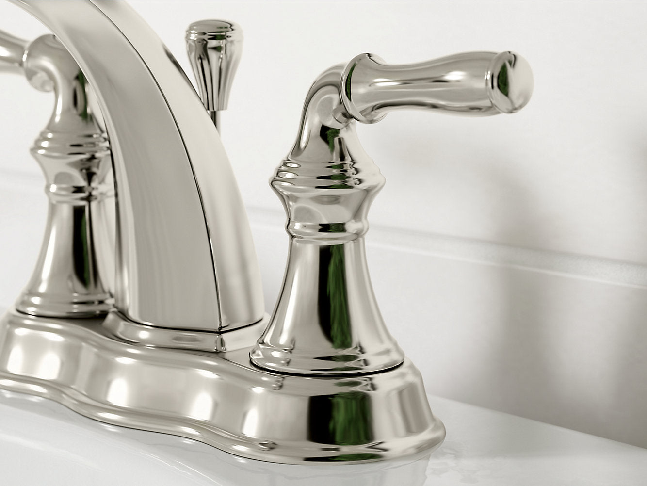 Kohler Devonshire Centerset Bathroom Sink Faucet - Vibrant Brushed Nickel