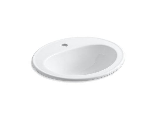 Kohler Pennington Drop-in Bathroom Sink With Single Faucet Hole - White
