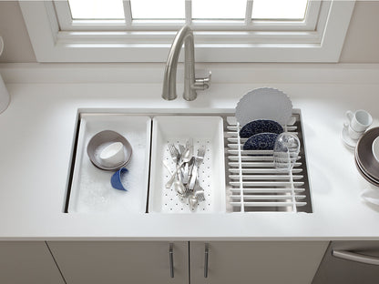 Kohler Prolific 33" x 17-3/4" x 10-15/16" Undermount Single Bowl Workstation Kitchen Sink With Accessories