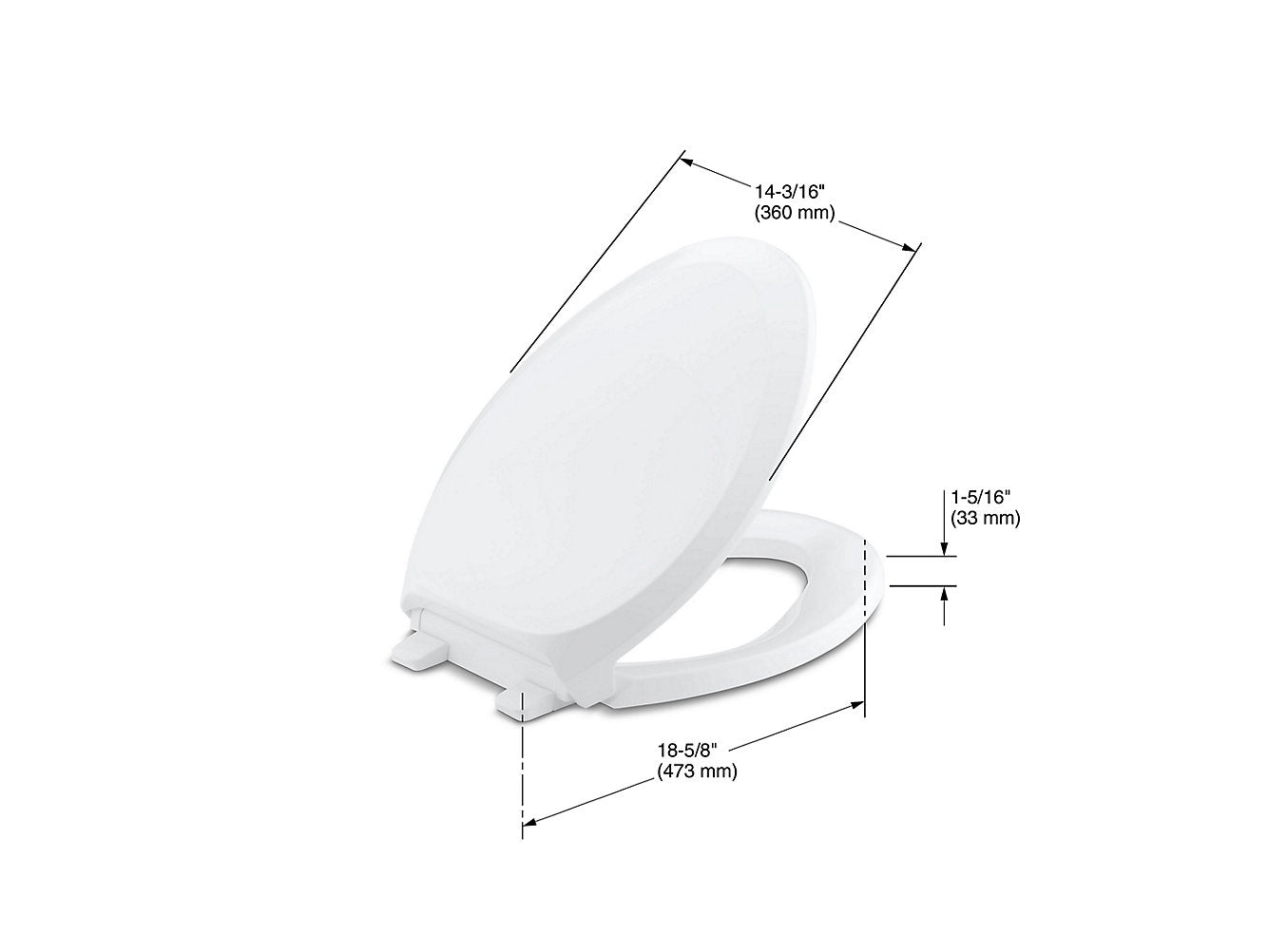 Kohler French Curve Quiet Close Elongated Toilet Seat - White