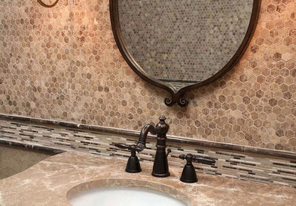 MSI Backsplash and Wall Tile Emperador Blend Bamboo Pattern Mosaic 12" x 12"