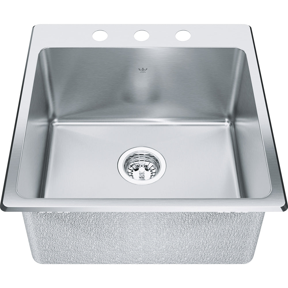 Kindred 20" x 20.56" Drop-in 3-hole Single Bowl Laundry/utility Sink Stainless Steel