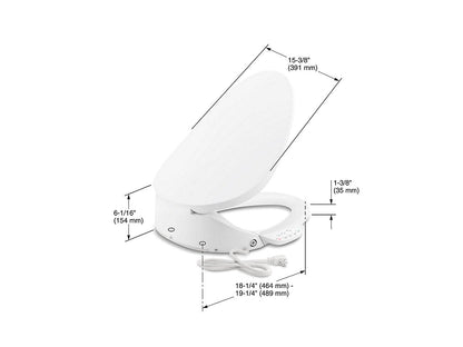 Kohler C3-230 Elongated Bidet Toilet Seat- White