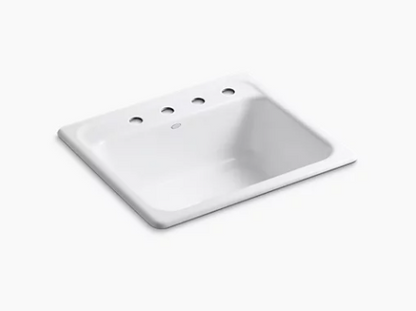 Kohler -25" X 22" X 8-3/4" Top-mount Single-bowl Kitchen Sink With 4 Faucet Holes