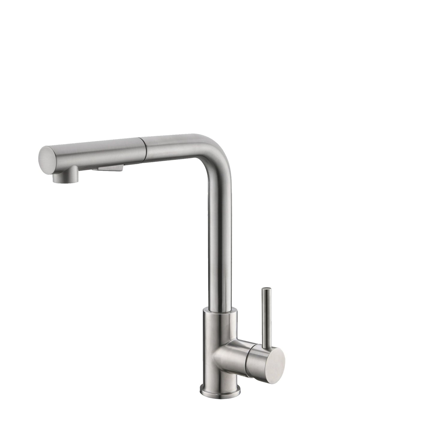 Stylish Venezia 12" Kitchen Faucet Single Handle Pull Down Dual Mode Stainless Steel, Brushed Finish K-130S