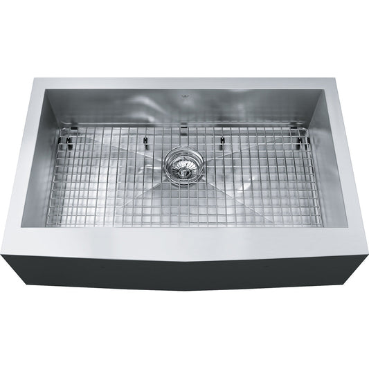 Kindred Single Bowl 32.87" x 20.69" Apron Front Farmhouse Sink Stainless Steel