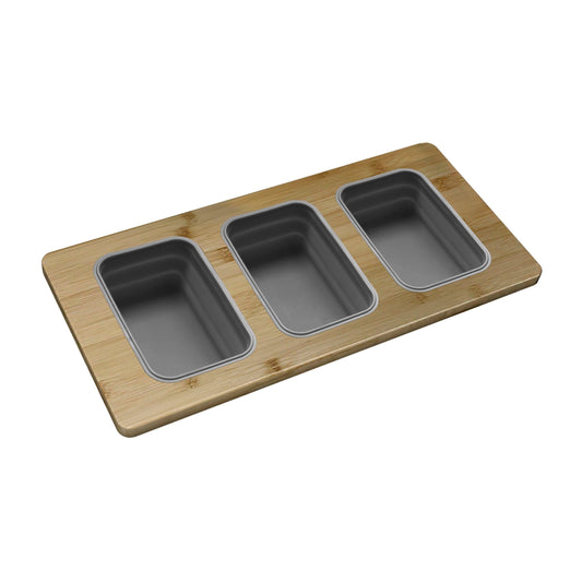 Stylish Workstation Serving Board With 3 Containers A-908