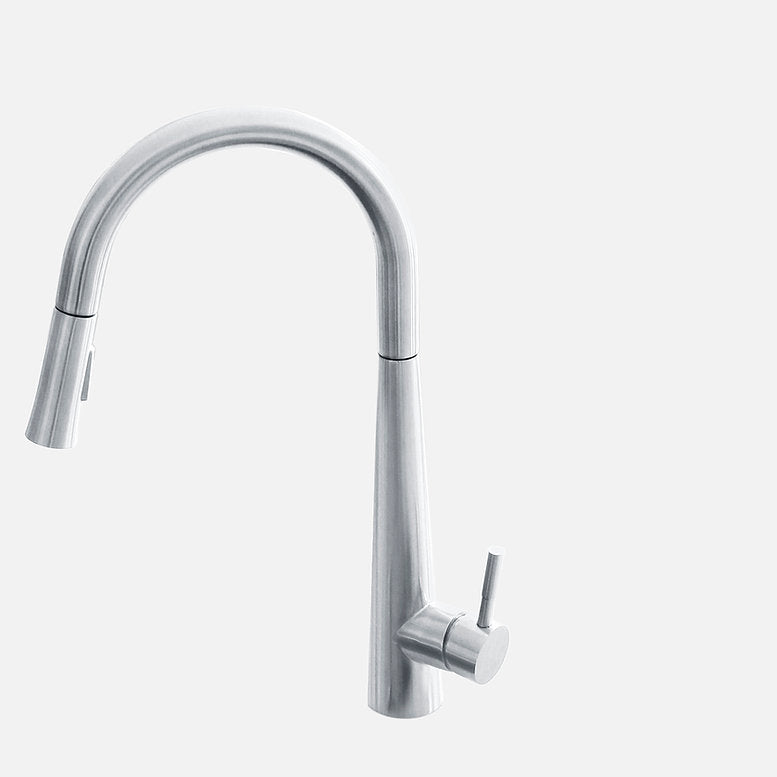 Stylish Siena Kitchen Faucet Single Handle Pull Down Dual Mode Stainless Steel Polished Chrome Finish K-135C