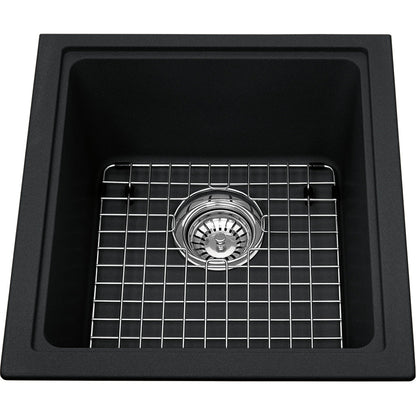 Kindred Mythos 16.75" x 18.12" Single Bowl Undermount Granite Sink Onyx