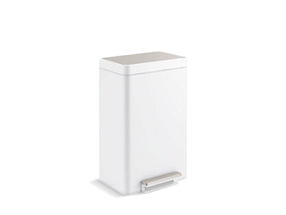 Kohler 13 Gallon Stainless Steel Step Can - White