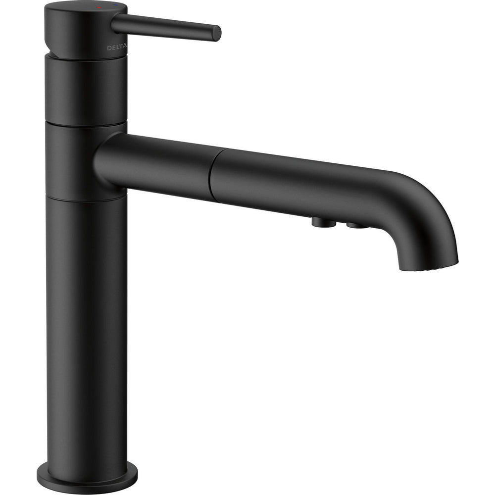 Delta TRINSIC Single Handle Pull-Out Kitchen Faucet- Matte Black