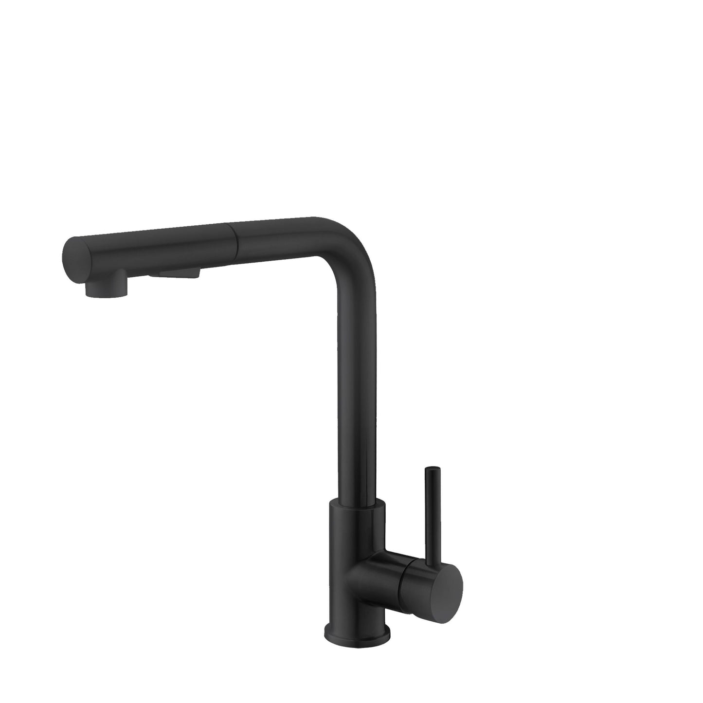 Stylish Venezia 12" Kitchen Faucet Single Handle Pull Down Dual Mode Stainless Steel, Matte Black Finish K-130N