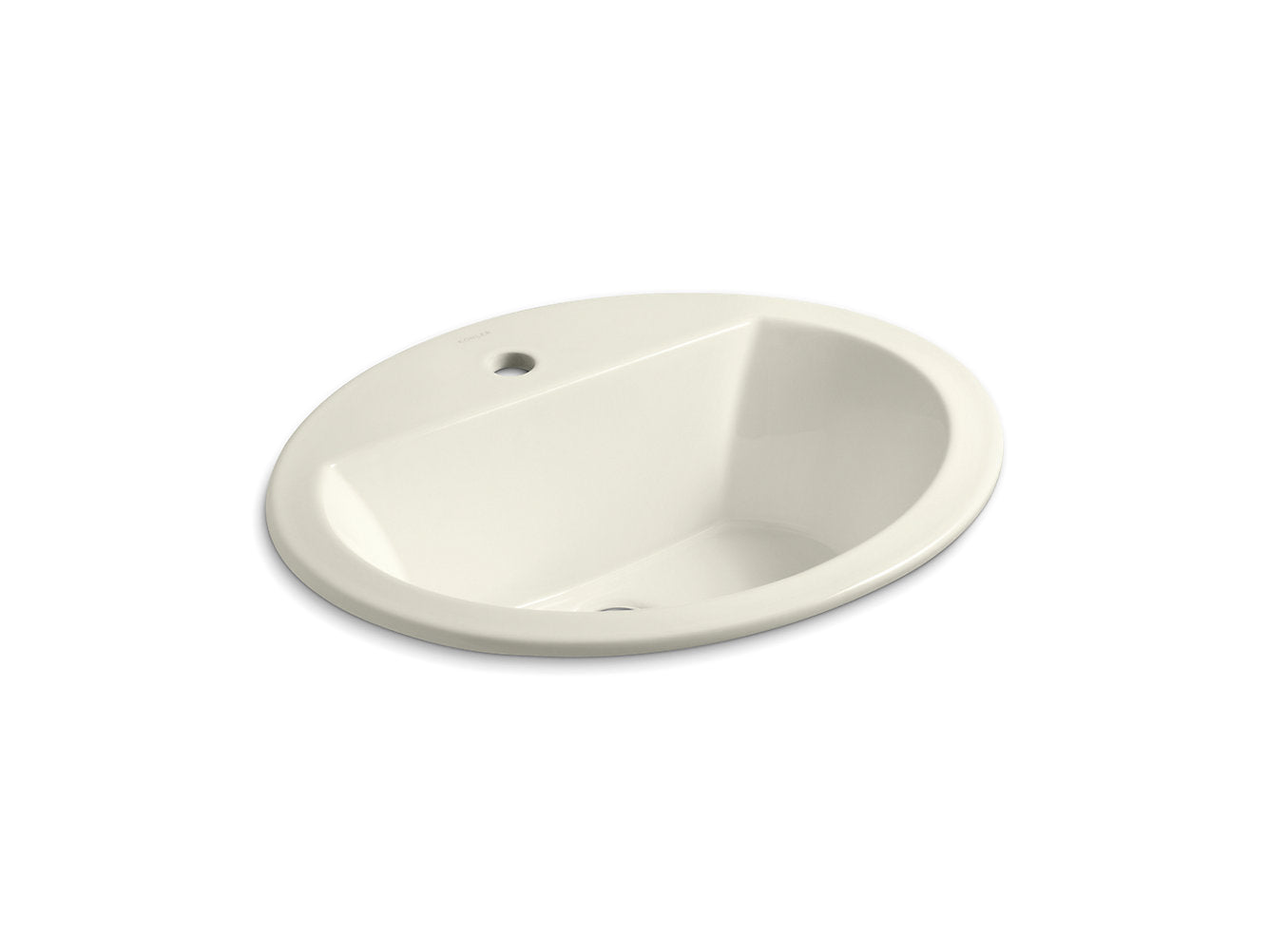 Kohler Bryant Oval 20-1/8" x 16-1/2" Drop-in Bathroom Sink With Single Faucet Hole - Biscuit