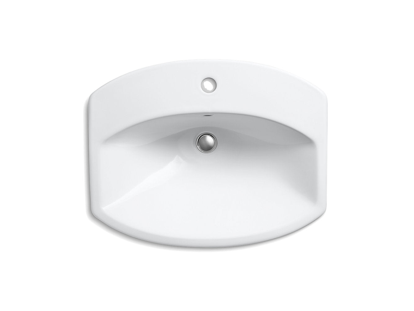 Kohler Cimarron 22 ¹¹⁄₁₆" x 17 ⅞" Drop-in Bathroom Sink With Single Faucet Hole - White