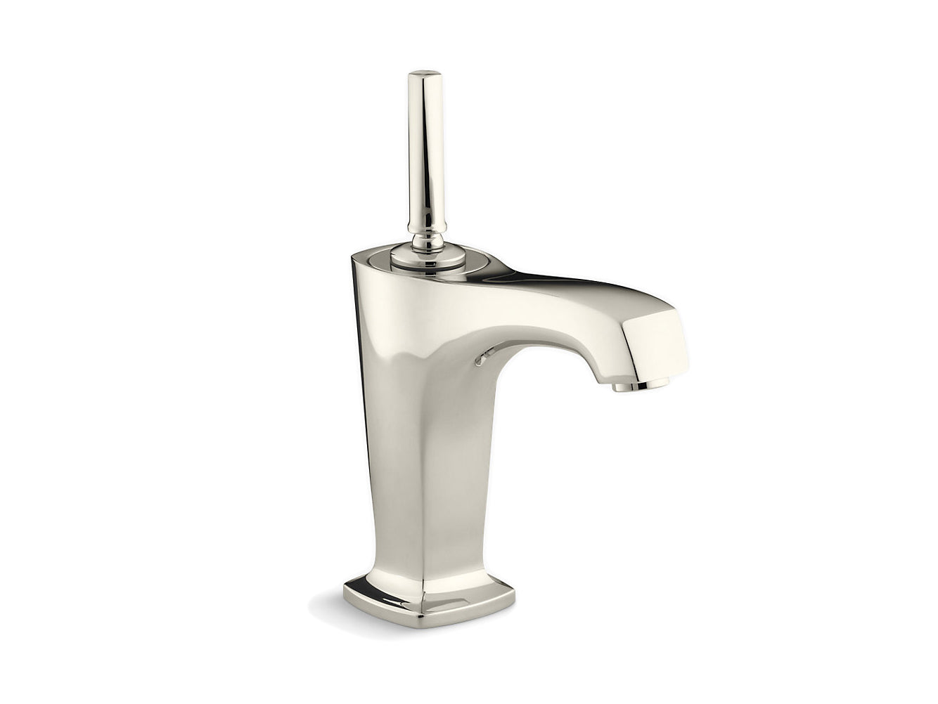 Kohler Margaux Single Hole Bathroom Sink Faucet With 5-3/8" Spout and Lever Handle- Vibrant Polished Nickel