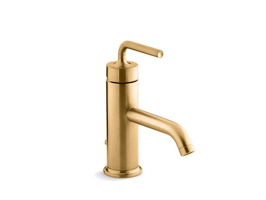 Kohler Purist Single Handle Bathroom Sink Faucet With Straight Lever Handle - Vibrant Brushed Moderne Brass