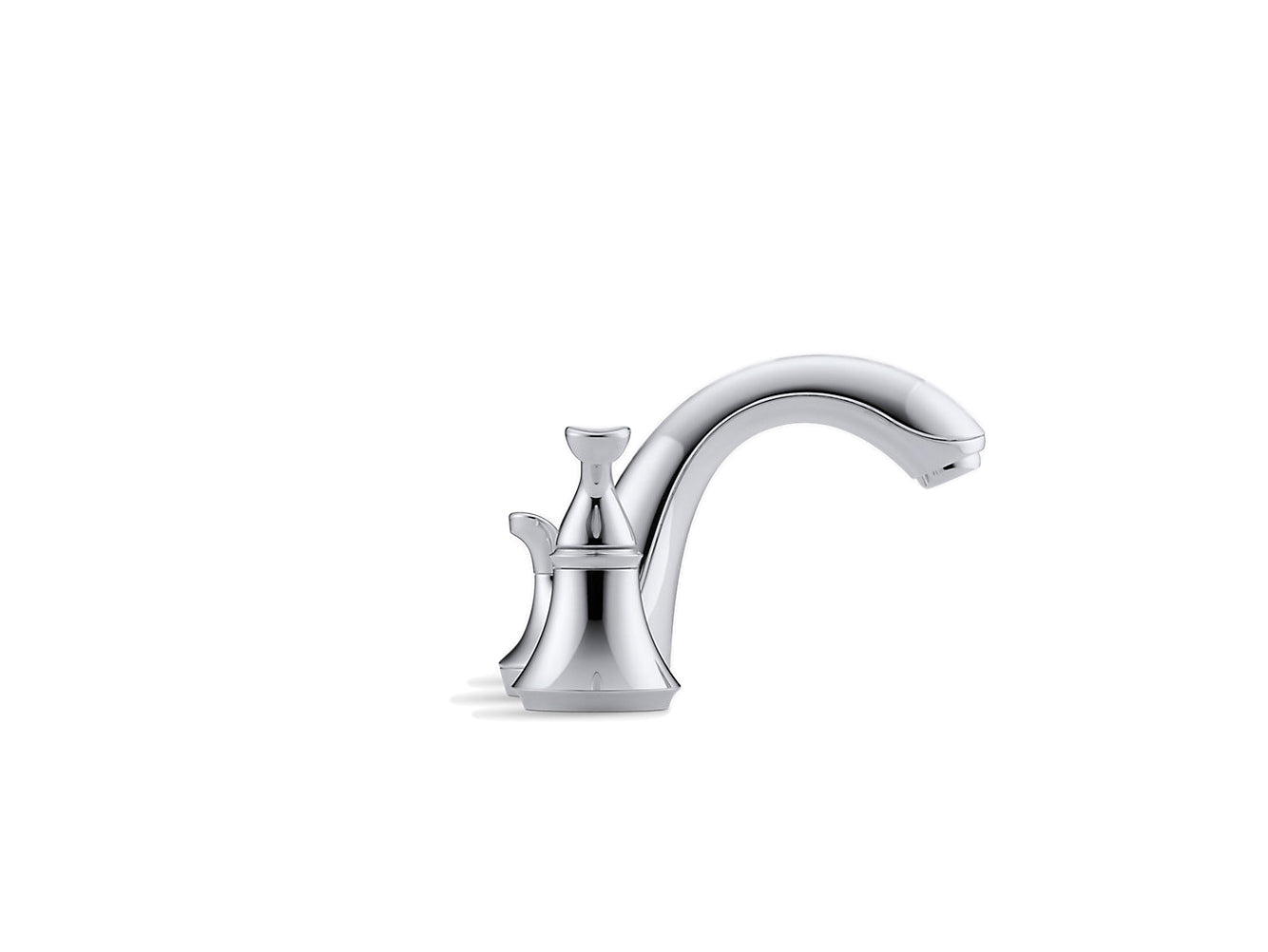 Kohler Forté Widespread Bathroom Sink Faucet With Sculpted Lever Handles - Chrome