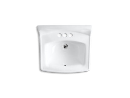 Kohler Greenwich 20-3/4" x 18-1/4" Wall Mount Concealed Arm Carrier Bathroom Sink With 4" Centerset Faucet Holes- White