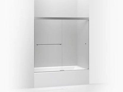 Kohler Revel Sliding Bath Door, 55-1/2" H X 56-5/8 - 59-5/8" W, With 1/4" Thick Crystal Clear Glass