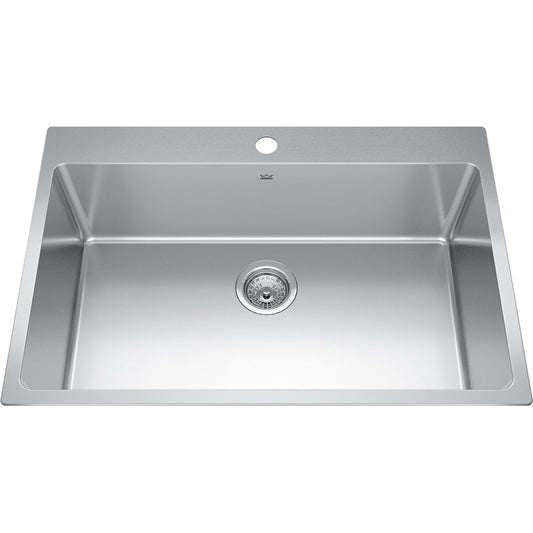 Kindred Brookmore 30.87" x 20.87" Drop in Single Bowl Stainless Steel Kitchen Sink (Single Hole)
