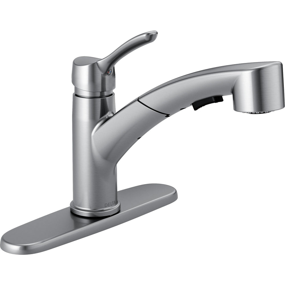Delta COLLINS Single Handle Pull-Out Kitchen Faucet- Arctic Stainless