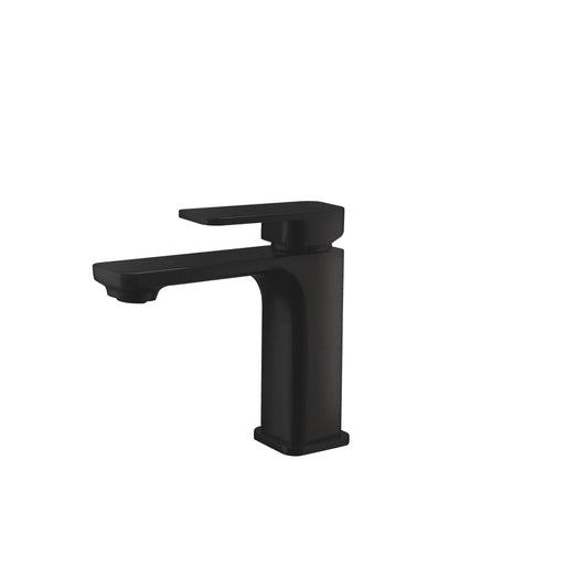 Stylish Vita Single Handle 6" Bathroom Faucet for Single Hole Brass Basin Mixer Tap, Matte Black Finish B-102N