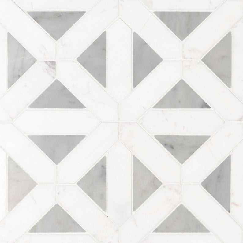 MSI Bianco Dolomite Geometrica Polished Tile 12" x 12"