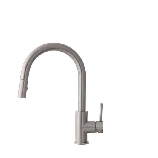 Stylish Modena 14" Kitchen Faucet Single Handle Pull Down Dual Mode Stainless Steel Brushed Finish K-131S