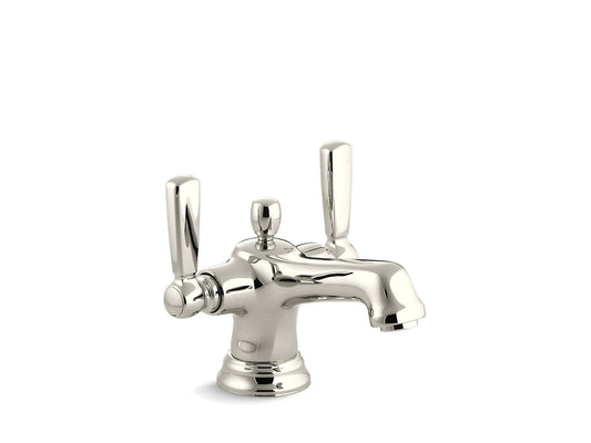 Kohler Bancroft Monoblock Single Hole Bathroom Sink Faucet With Escutcheon and Metal Lever Handles- Vibrant Polished Nickel