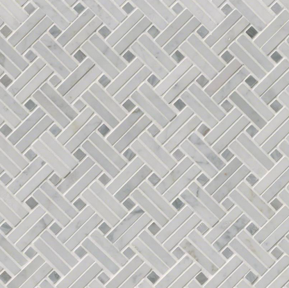MSI Backsplash and Wall Tile Carrara White Basketweave Pattern Polished 12" x 12"