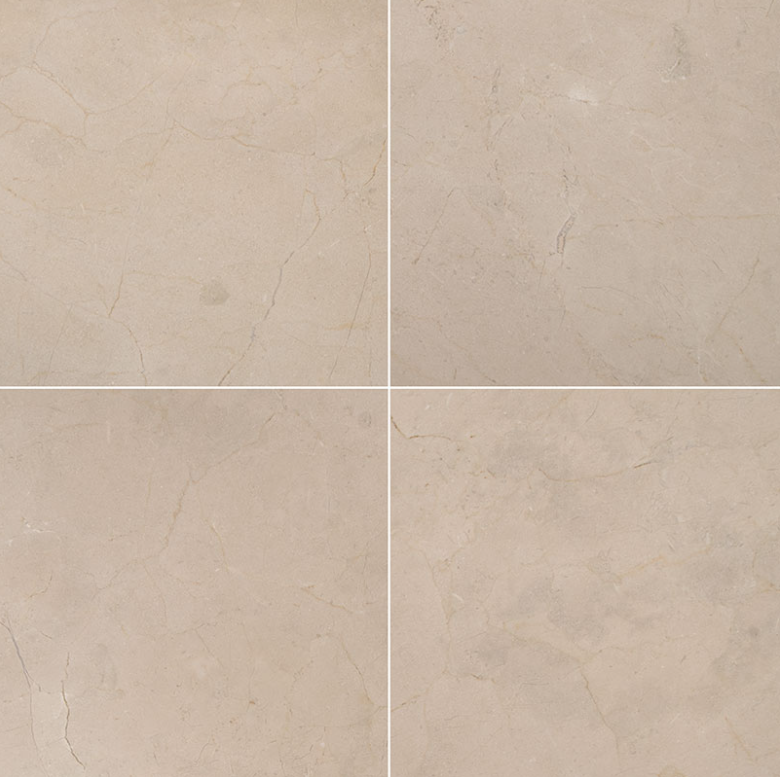 MSI Crema Marfil Classic Honed Marble Tile 12" x 12"