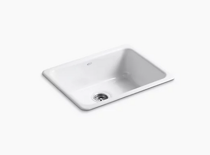 Kohler Iron/tones 24-1/4" X 18-3/4" X 8-1/4" Top-mount/undermount Single-bowl Kitchen Sink - White