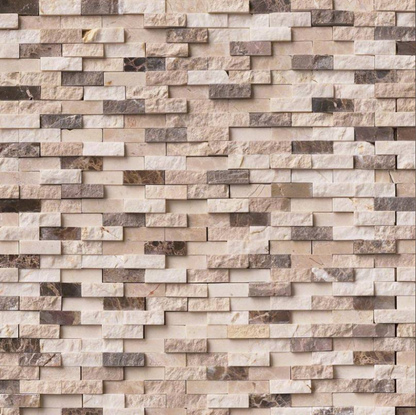 MSI Backsplash and Wall Tile Emperador Blend Splitface Pattern Mosaic 12" x 12"